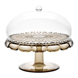 Блюдо для торта с крышкой Vanity, 30 см, коричневое, Guzzini