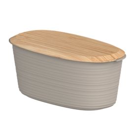 Хлебница с бамбуковой крышкой Tierra, 31,5х16,4х12,9 см, серо-бежевая, Guzzini
