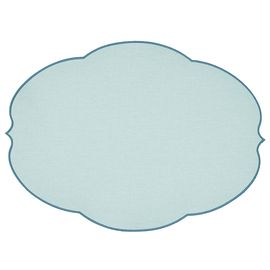 Салфетка подстановочная овальная Flowers, 48,8х36 см, голубая, Guzzini