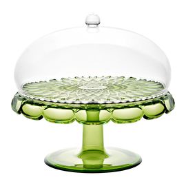 Блюдо для торта с крышкой Vanity, 30 см, зеленое, Guzzini