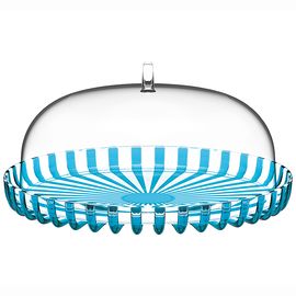 Блюдо сервировочное с крышкой Dolcevita, 31 см, бирюзовое, Guzzini