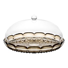 Блюдо сервировочное с крышкой Vanity, 30 см, коричневое, Guzzini