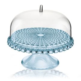 Блюдо для торта с крышкой, Tiffany, ?30 см, голубое, Guzzini