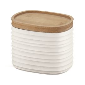 Банка для хранения с бамбуковой крышкой Tierra, 500 мл, молочно-белая, Guzzini