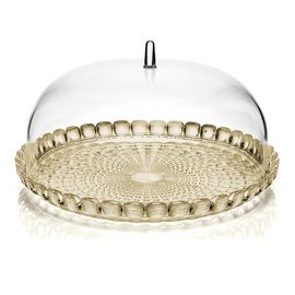Блюдо сервировочное с крышкой Tiffany, ?30 см, бежевое, Guzzini