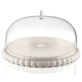 Блюдо сервировочное с крышкой Tiffany, 30 см, молочно-белое, Guzzini