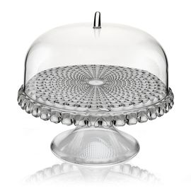 Блюдо для торта с крышкой Tiffany, 30 см, серое, Guzzini
