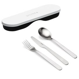 Набор столовых приборов в футляре On The Go, белый, 3 шт., Guzzini