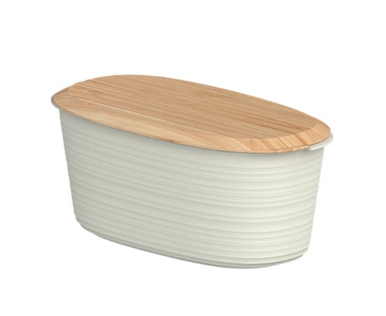 Хлебница с бамбуковой крышкой Tierra, 31,5х16,4х12,9 см, молочная, Guzzini