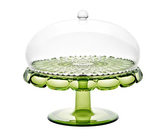 Блюдо для торта с крышкой Vanity, 30 см, зеленое, Guzzini