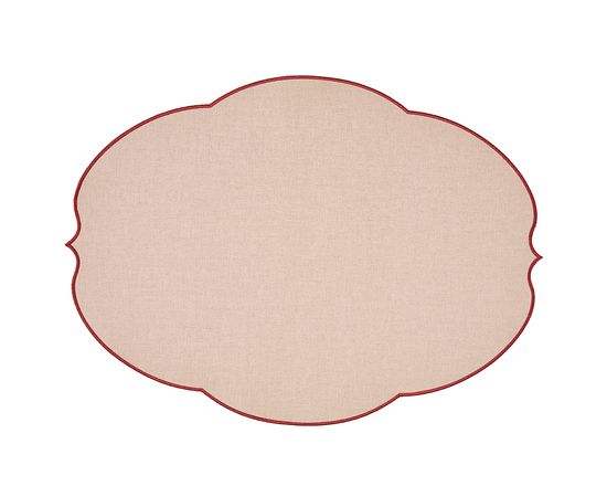 Салфетка подстановочная овальная Flowers, 48,8х36 см, розовая, Guzzini