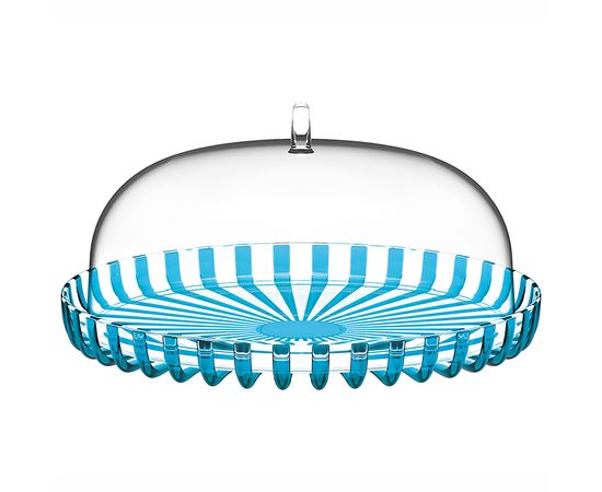 Блюдо сервировочное с крышкой Dolcevita, 31 см, бирюзовое, Guzzini