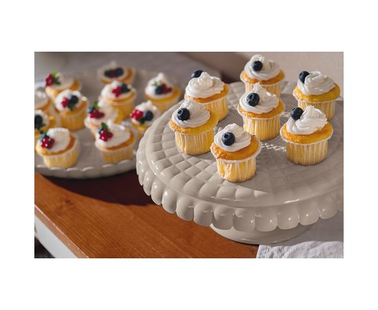 Блюдо для торта с крышкой Tiffany, 30 см, серо-бежевое, Guzzini, изображение 2