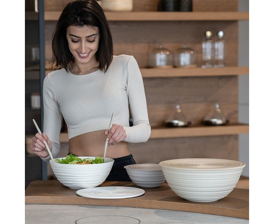 Миска с крышкой Tierra, 30 см, молочная, Guzzini, изображение 3
