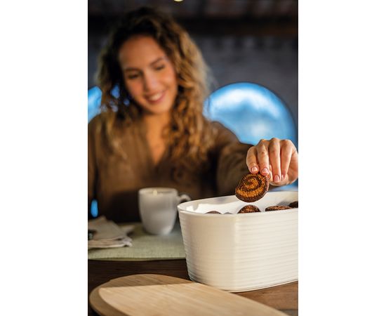 Хлебница с бамбуковой крышкой Tierra, 31,5х16,4х12,9 см, молочная, Guzzini, изображение 3