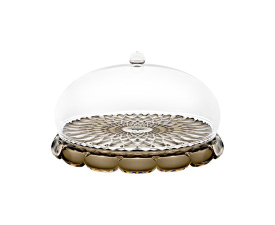 Блюдо сервировочное с крышкой Vanity, 30 см, коричневое, Guzzini, изображение 4