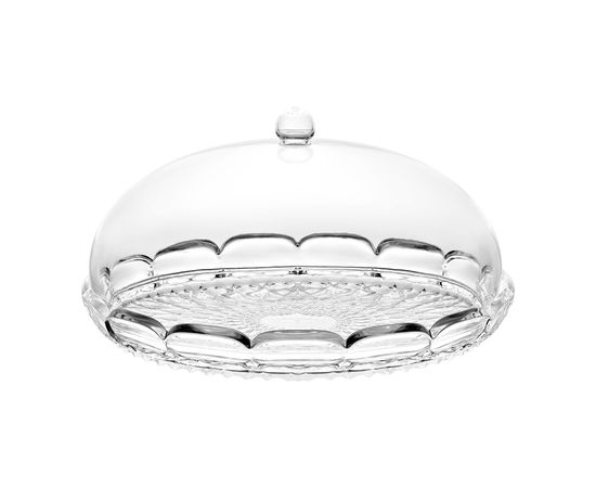 Блюдо сервировочное с крышкой Vanity, 30 см, прозрачное, Guzzini