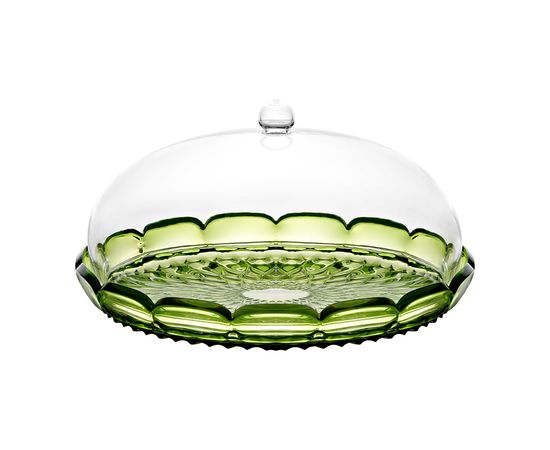 Блюдо сервировочное с крышкой Vanity, 30 см, зеленое, Guzzini
