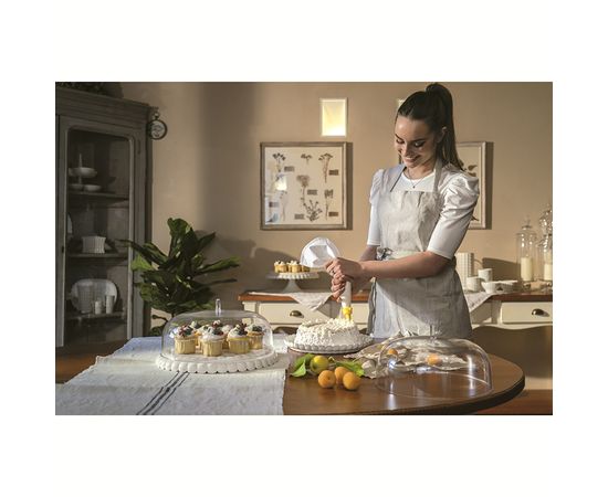 Блюдо сервировочное с крышкой Tiffany, 36 см, молочно-белое, Guzzini, изображение 3