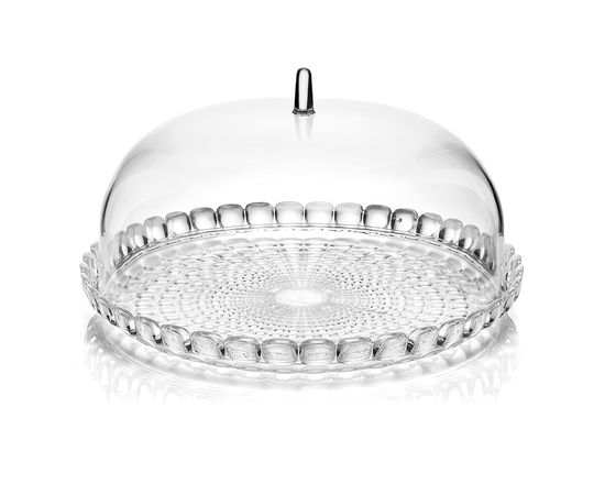 Блюдо сервировочное с крышкой Tiffany, 30 см, прозрачное, Guzzini