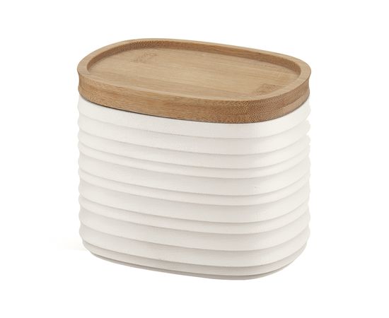 Банка для хранения с бамбуковой крышкой Tierra, 500 мл, молочно-белая, Guzzini