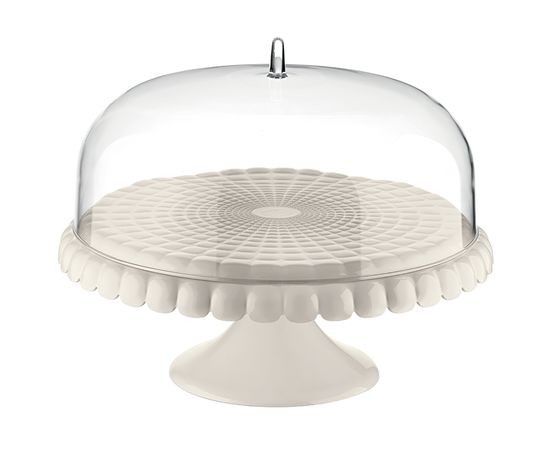 Блюдо для торта с крышкой Tiffany, 36 см, молочно-белое, Guzzini