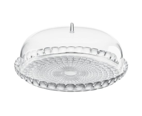 Блюдо сервировочное с крышкой Tiffany, 36 см, прозрачное, Guzzini