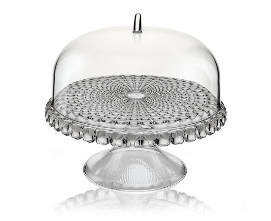 Блюдо для торта с крышкой Tiffany, 30 см, серое, Guzzini