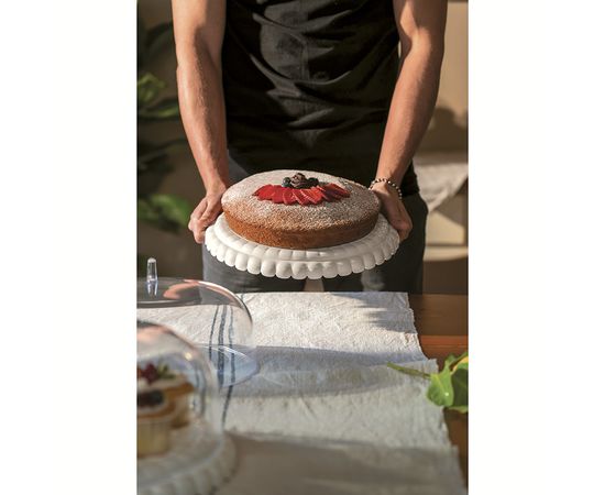 Блюдо сервировочное с крышкой Tiffany, 36 см, молочно-белое, Guzzini, изображение 2