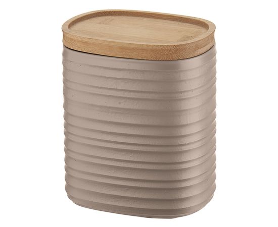 Банка для хранения с бамбуковой крышкой Tierra, 1 л, бежево-розовая, Guzzini
