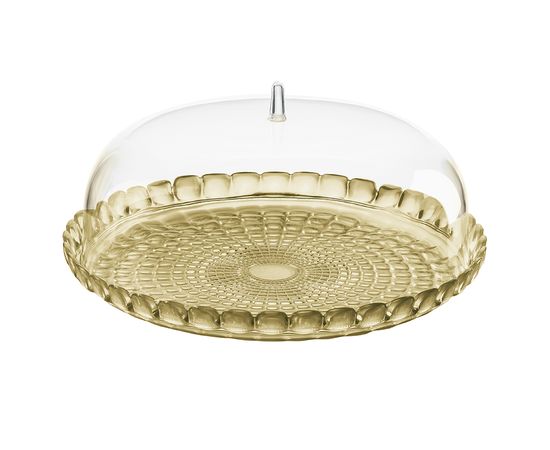 Блюдо сервировочное с крышкой Tiffany, ?35 см, бежевое, Guzzini