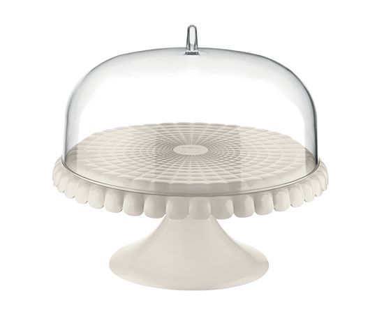 Блюдо для торта с крышкой Tiffany, 30 см, молочно-белое, Guzzini