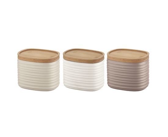 Набор банок для хранения с бамбуковыми крышками Tierra, 500 мл, 3 шт., Guzzini