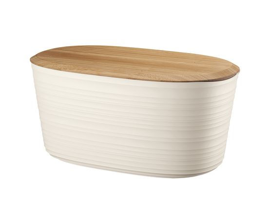 Хлебница с бамбуковой крышкой Tierra, 10 л, молочно-белая, Guzzini