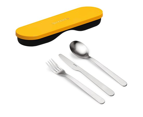 Набор столовых приборов в футляре On The Go, оранжевый, 3 шт., Guzzini