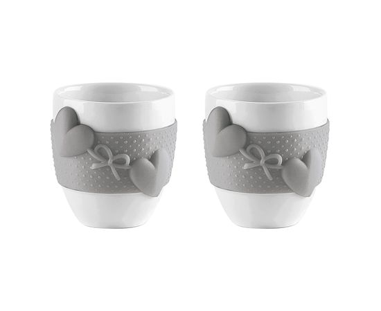 Набор чашек для эспрессо Love, 80 мл, 2 шт., серый, Guzzini