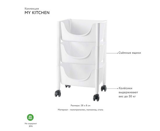 Полки для хранения овощей My Kitchen, белые, Guzzini, изображение 2
