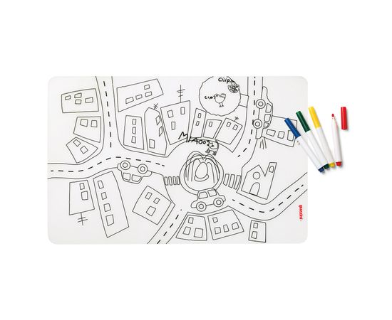 Набор из коврика-раскраски и 4 маркеров Bimbi, Guzzini